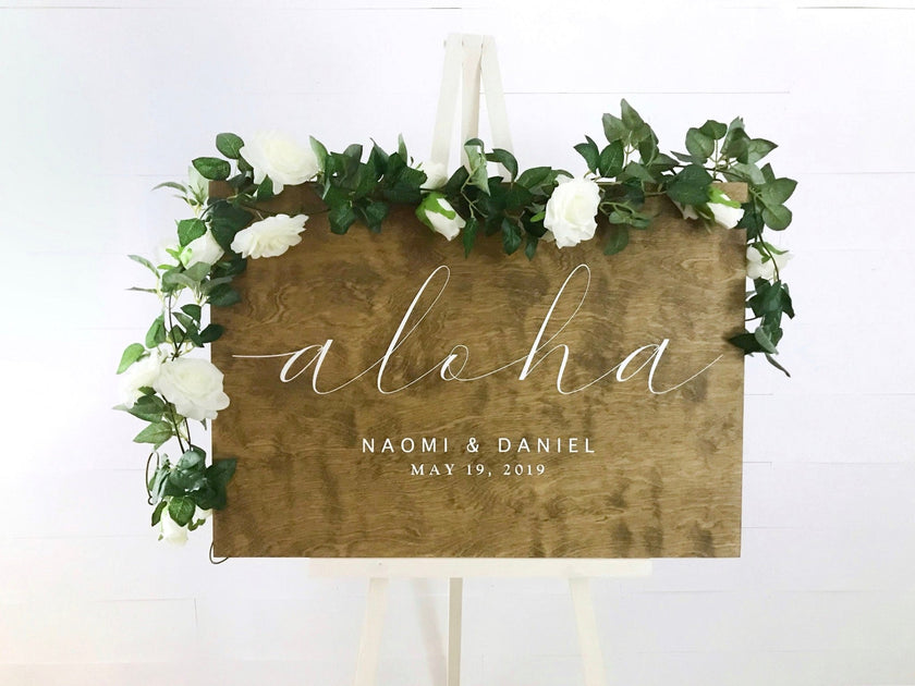 Aloha Wedding Sign - Wedding Welcome Sign - Custom Wood Wedding Sign - Hawaian Ceremony Sign - Small Town Timbers