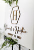 Hexagon Wedding Welcome Sign, Custom 3D Wood Wedding Sign, Ceremony Sign, Modern Wedding, Minimalist White and Champagne Sign - Small Town Timbers