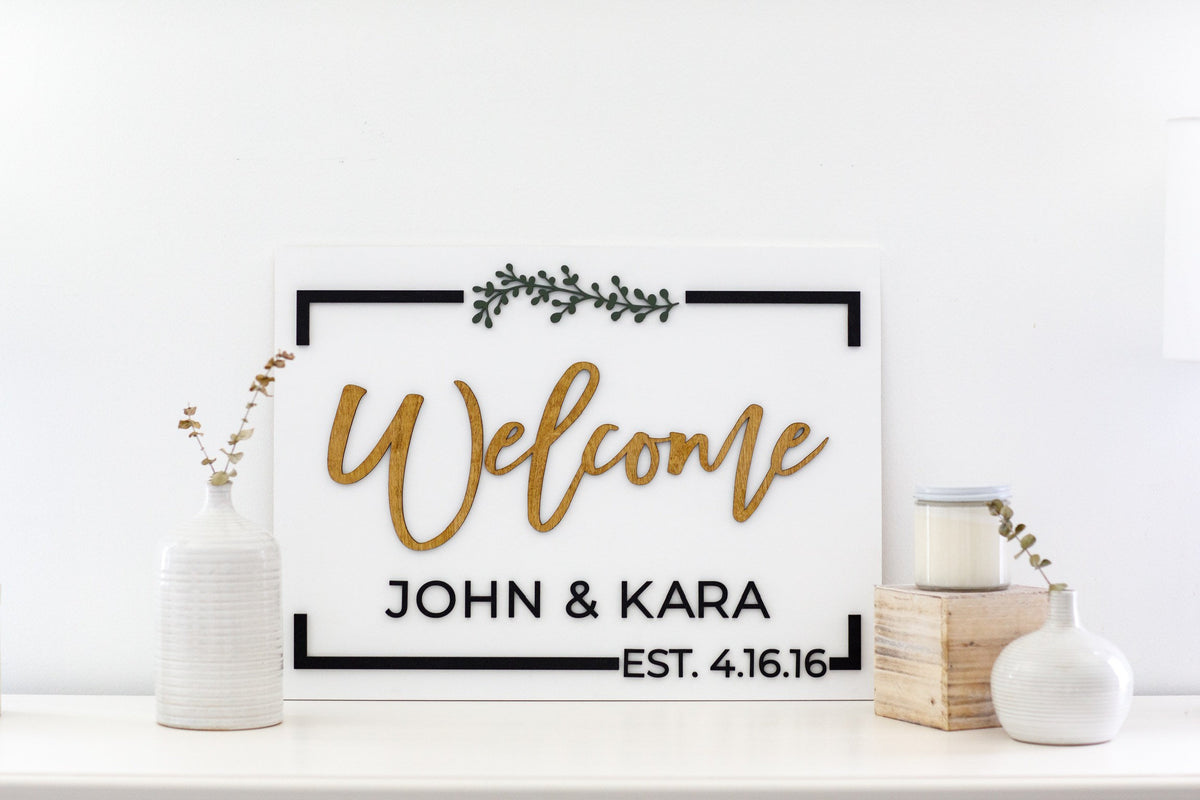 The Fenwick | 3D Wood Wedding Welcome Sign by Small Town Timbers