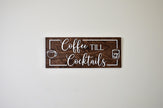 The Wisteria Dock | Coffee Till Cocktails Sign by Small Town Timbers