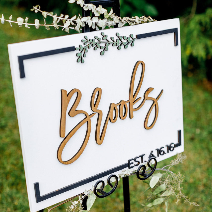 The Lockhart | 3D Wood Wedding Welcome Sign by Small Town Timbers