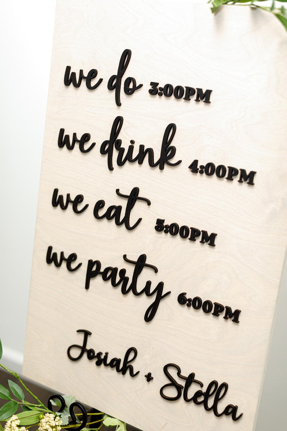 The Underwood | 3D Wooden Wedding Timeline Sign by Small Town Timbers
