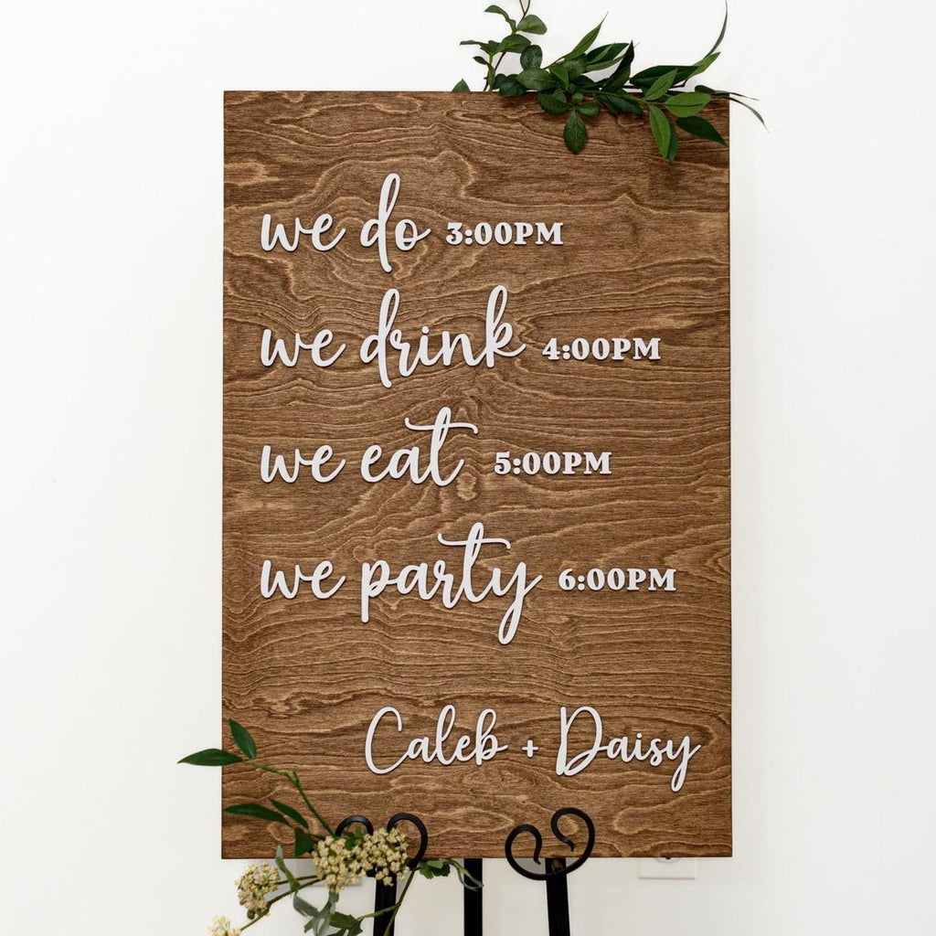 The Underwood | 3D Wooden Wedding Timeline Sign by Small Town Timbers