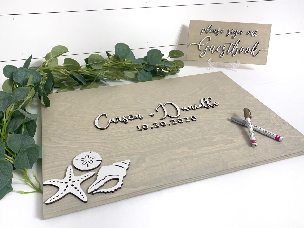 The Seaside | 3D Wood Guest Book Sign by Small Town Timbers