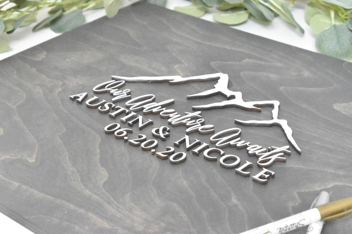 The Ridgeline | 3D Wood Guest Book Sign by Small Town Timbers