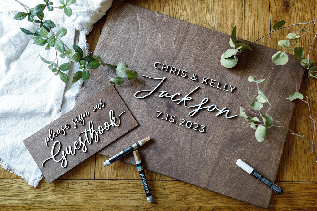 The Gwendolyn | 3D Wood Guest Book Sign by Small Town Timbers