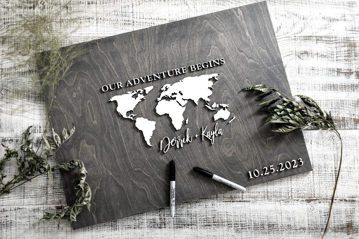 The Voyager | 3D Wood Guest Book Sign by Small Town Timbers