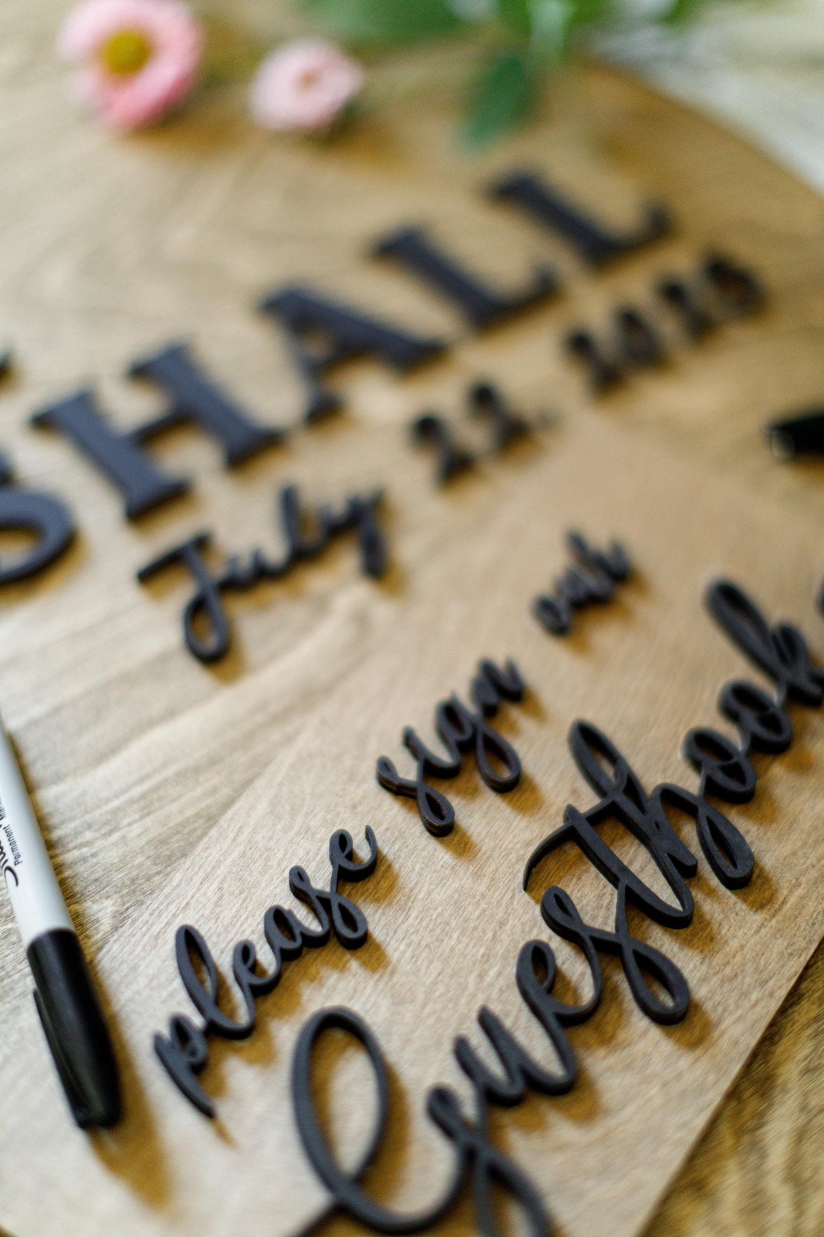 The Gilded Corner | 3D Wood Guest Book Sign by Small Town Timbers