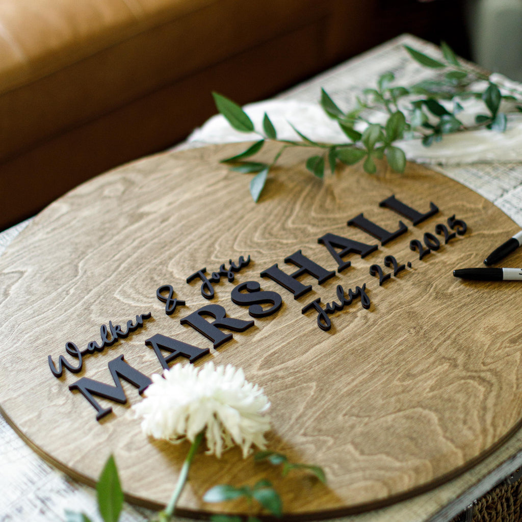 The Gilded Corner | 3D Wood Guest Book Sign by Small Town Timbers