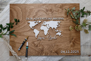 The Atlas | 3D Wood Guest Book Sign by Small Town Timbers