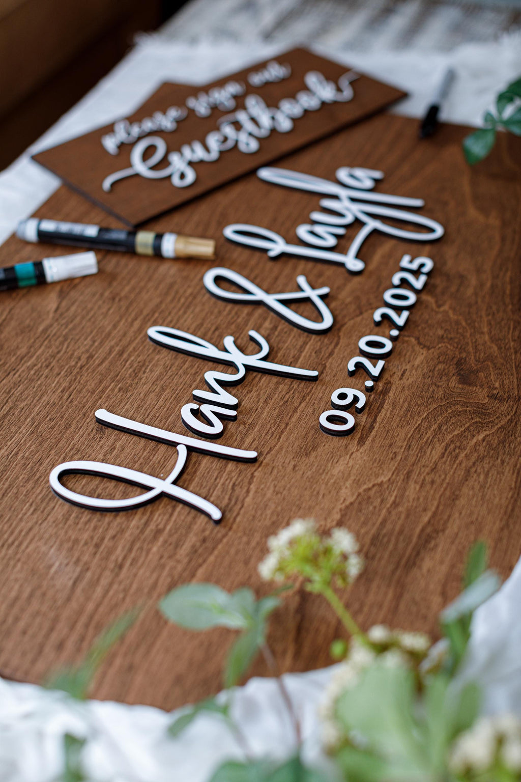 The Florence | 3D Wood Guest Book Sign by Small Town Timbers