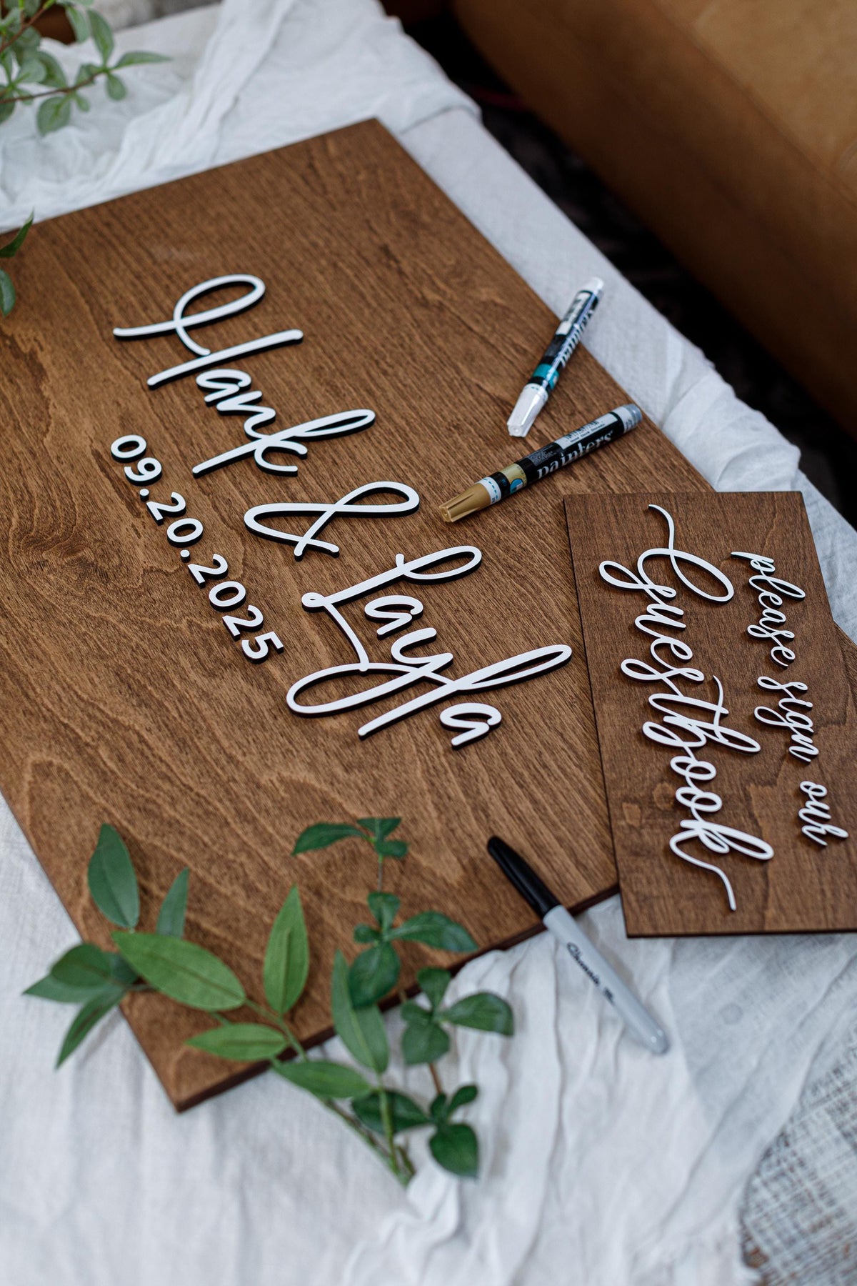 The Florence | 3D Wood Guest Book Sign by Small Town Timbers