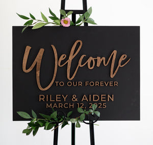 The Juliet | 3D Wood Wedding Welcome Sign by Small Town Timbers