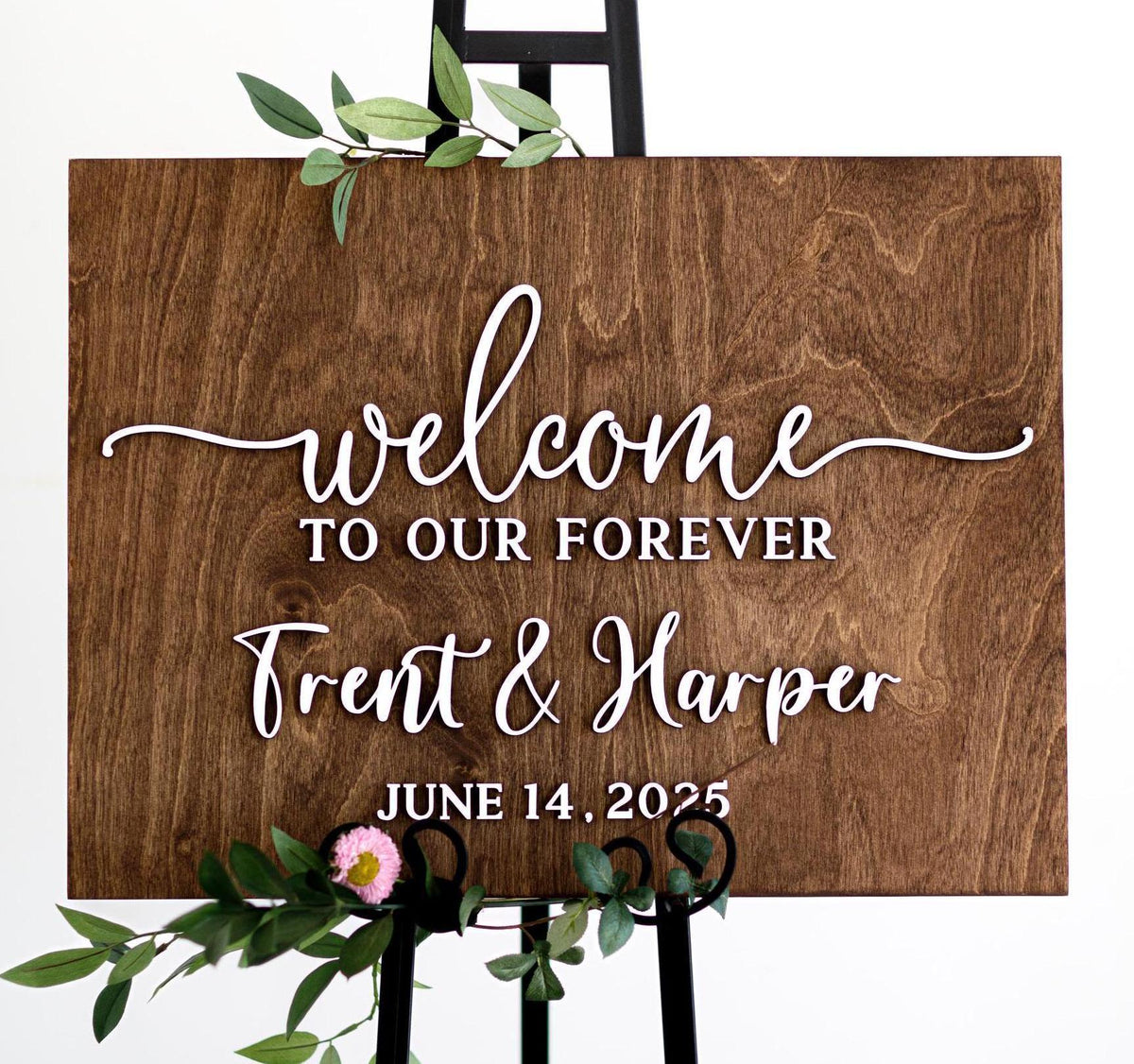 The Lillian | 3D Wood Wedding Welcome Sign by Small Town Timbers