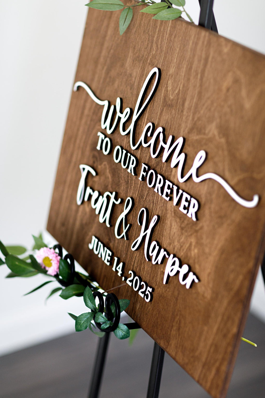 The Lillian | 3D Wood Wedding Welcome Sign by Small Town Timbers