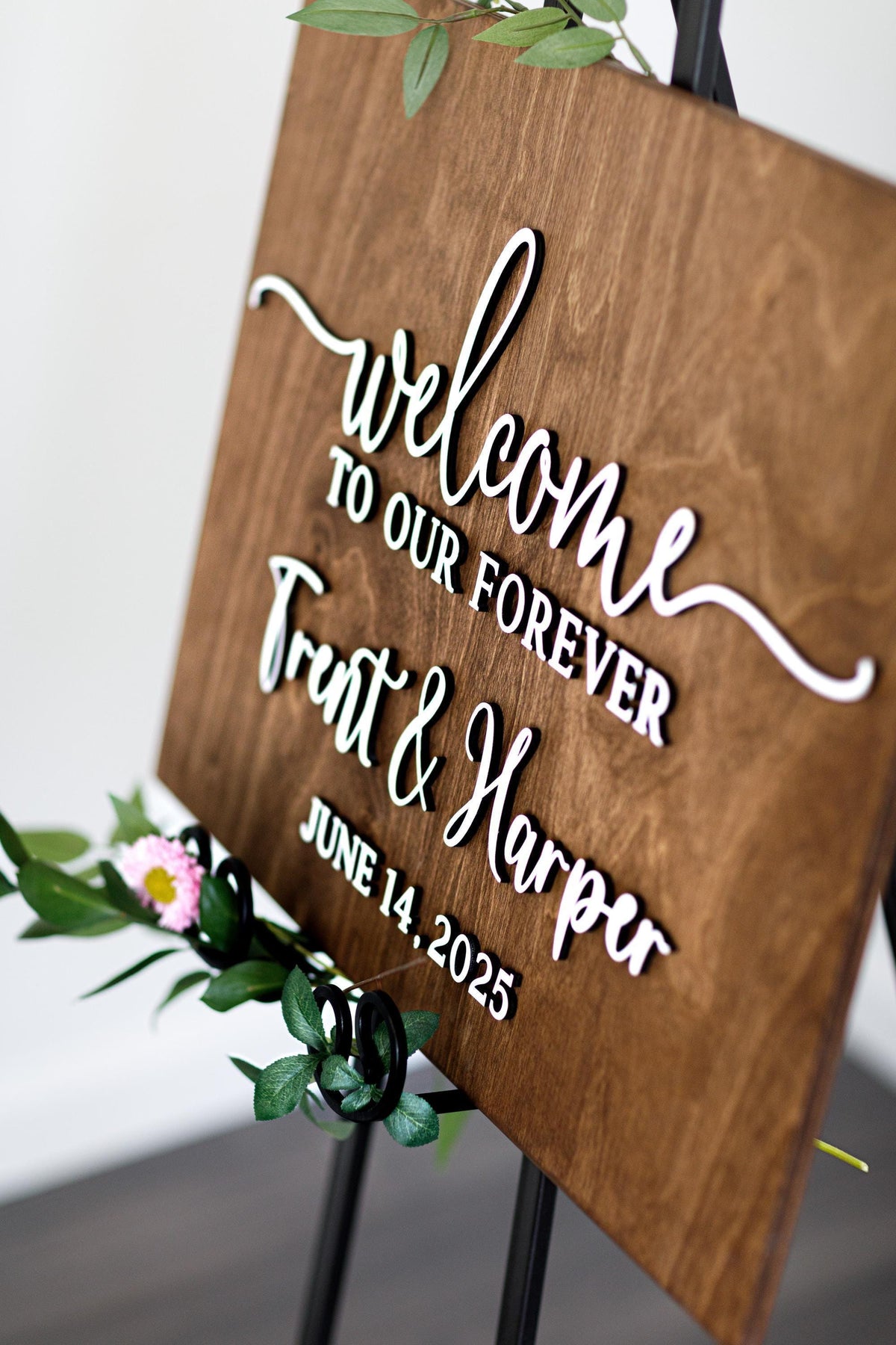 The Lillian | 3D Wood Wedding Welcome Sign by Small Town Timbers