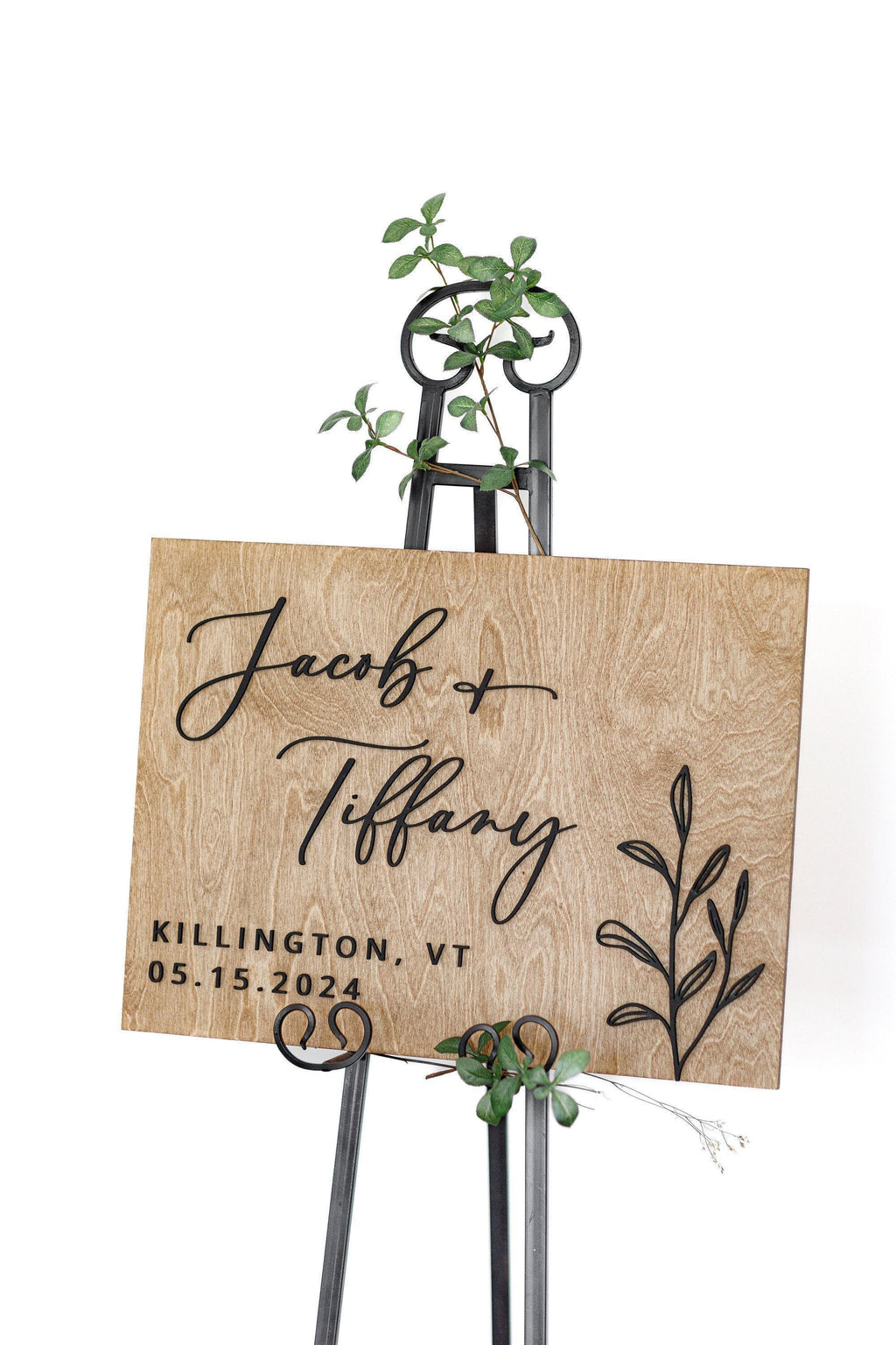 The Theodora | 3D Wood Wedding Welcome Sign by Small Town Timbers