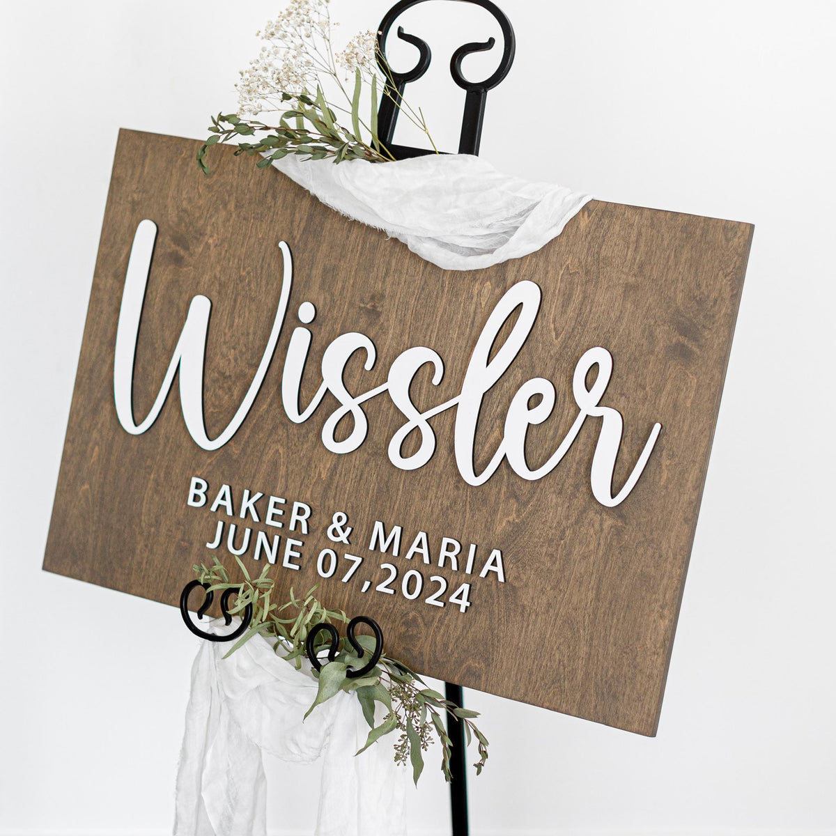 The Noelle | 3D Wood Wedding Welcome Sign by Small Town Timbers