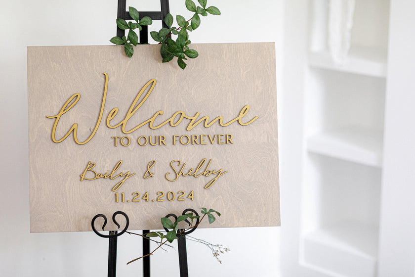 The Daisy Park | 3D Wood Wedding Welcome Sign by Small Town Timbers
