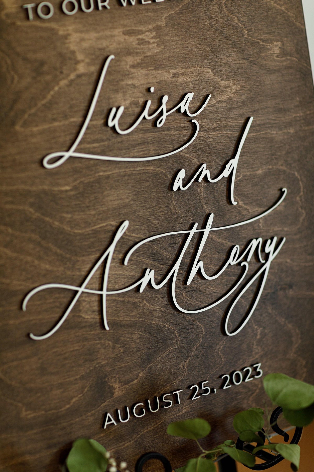 The Dew Walk | 3D Wood Wedding Welcome Sign by Small Town Timbers