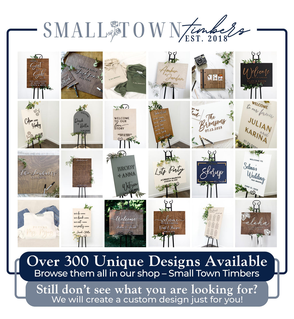 The Dalton | 3D Wood Wedding Welcome Sign by Small Town Timbers