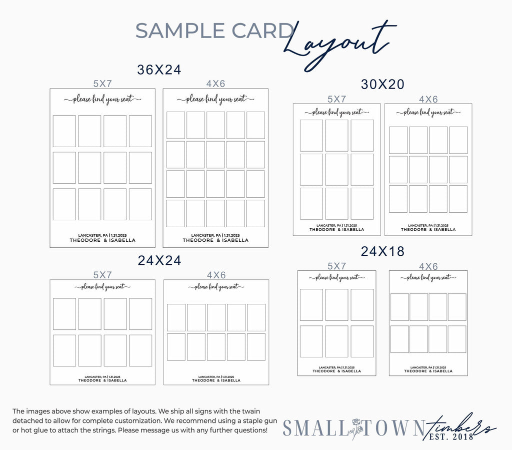 The Sparrow Sands | Wood Seating Chart Sign by Small Town Timbers