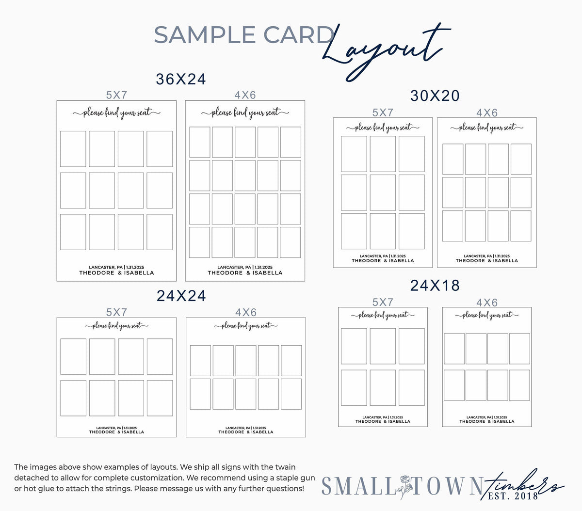 The Oakmont | Wood Seating Chart Sign by Small Town Timbers