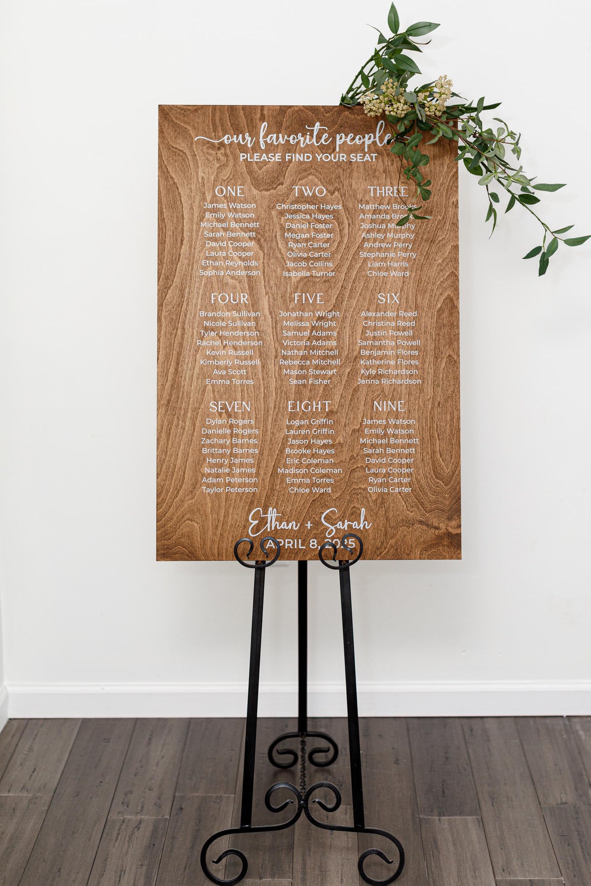 The Wynn | Wood Seating Chart Sign by Small Town Timbers