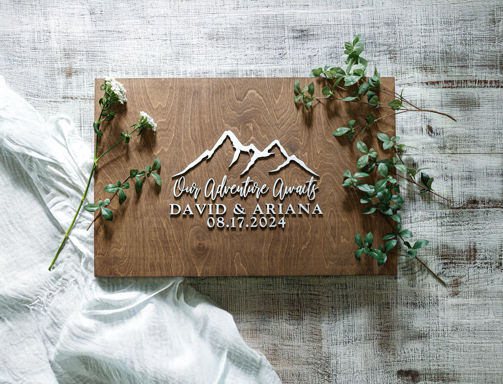 The Ridgeline | 3D Wood Guest Book Sign by Small Town Timbers