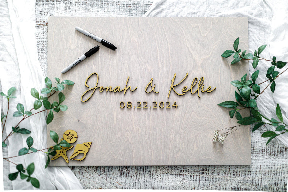 The Sandpiper | 3D Wood Guest Book Sign by Small Town Timbers
