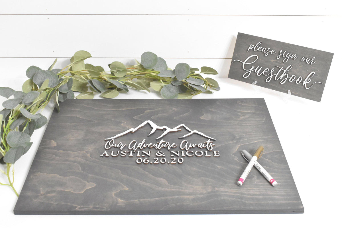The Ridgeline | 3D Wood Guest Book Sign by Small Town Timbers