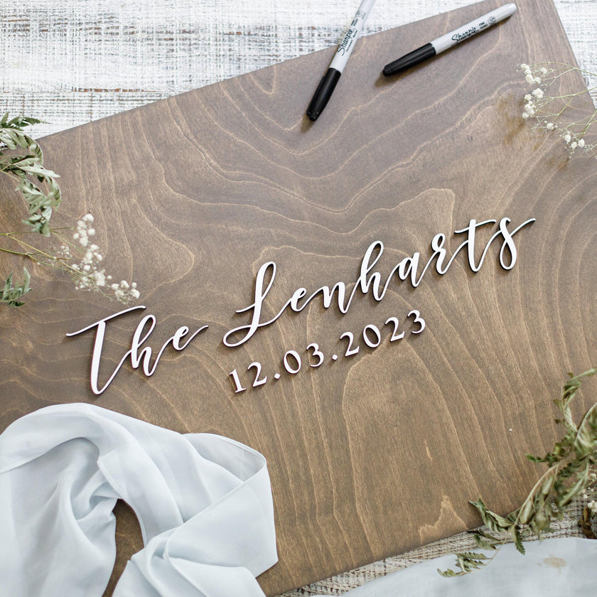 The Juniper | 3D Wood Guest Book Sign by Small Town Timbers