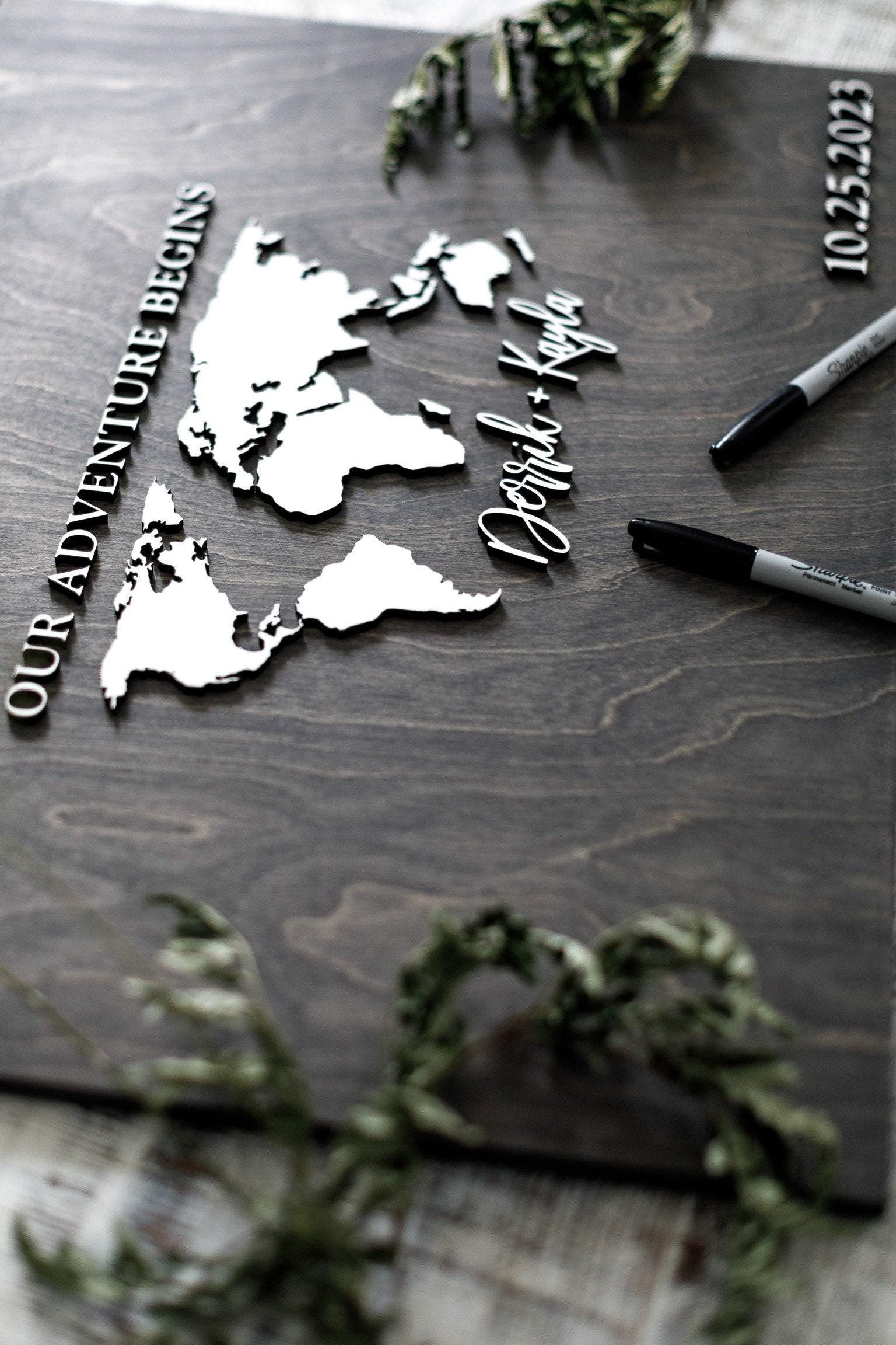 The Voyager | 3D Wood Guest Book Sign by Small Town Timbers