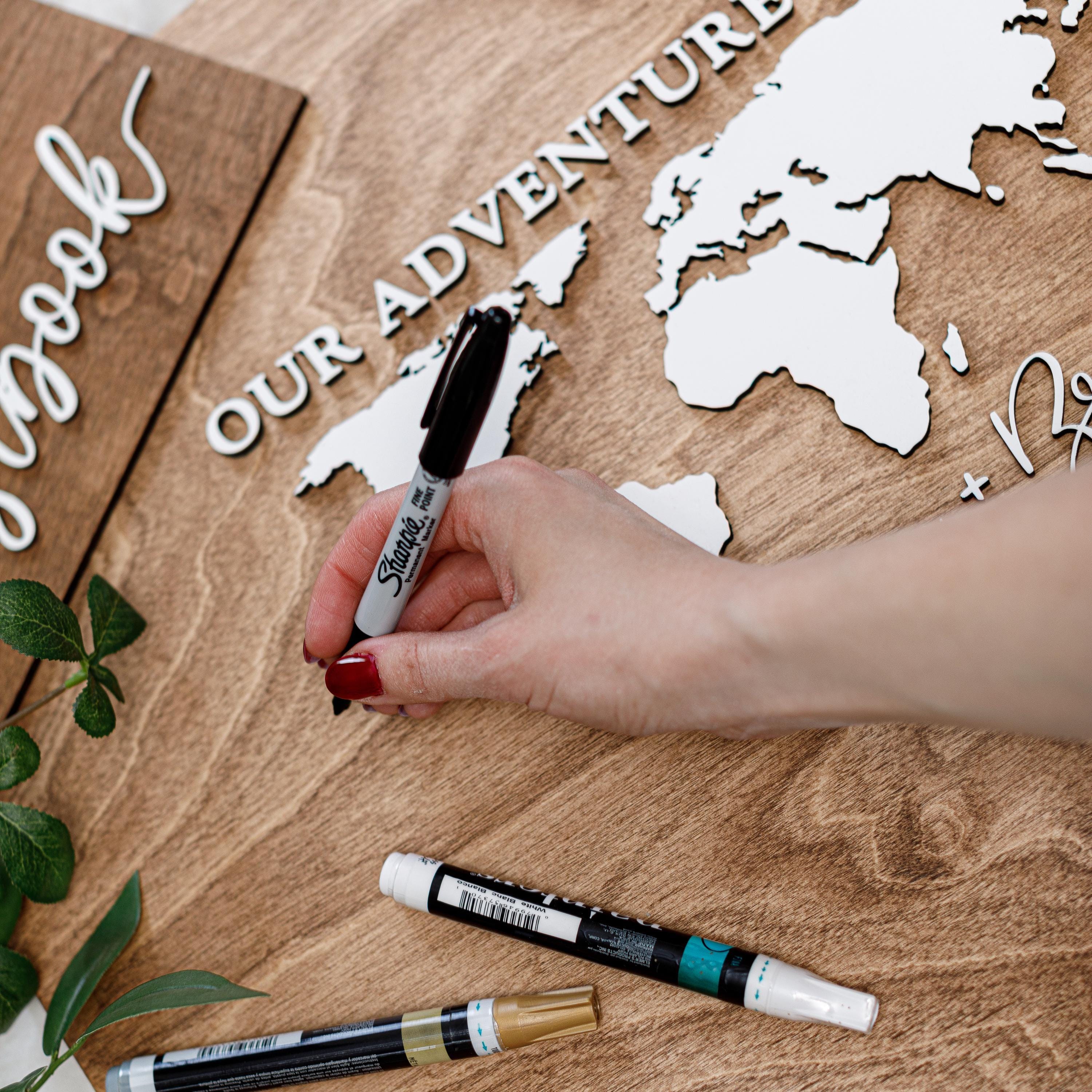 The Atlas | 3D Wood Guest Book Sign by Small Town Timbers