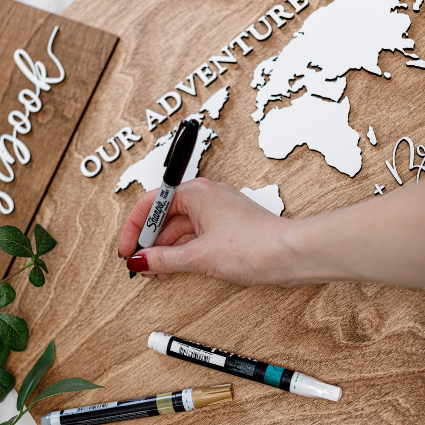 The Atlas | 3D Wood Guest Book Sign by Small Town Timbers