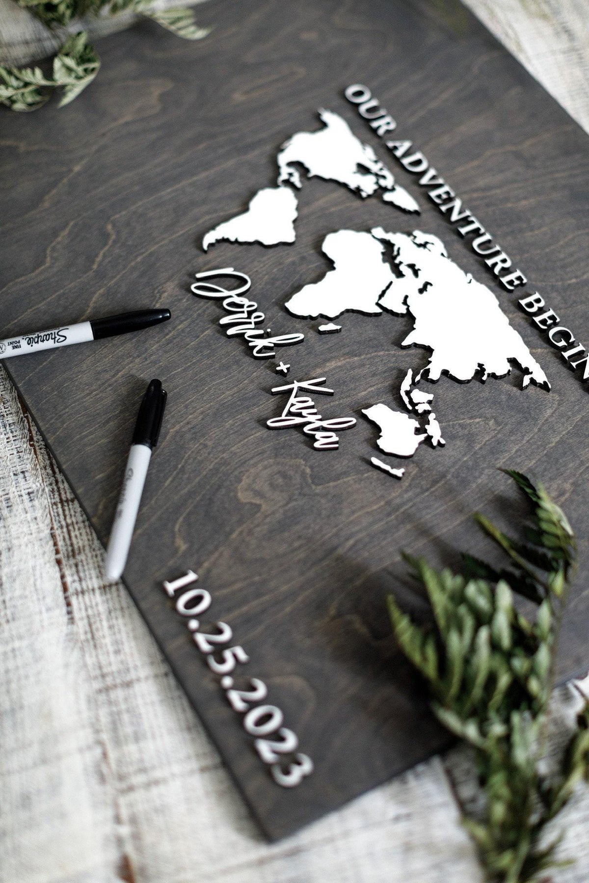 The Atlas | 3D Wood Guest Book Sign by Small Town Timbers