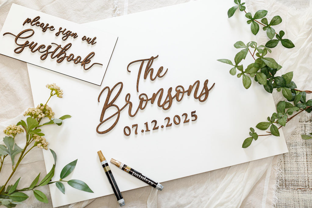 The Keaton | 3D Wood Guest Book Sign by Small Town Timbers