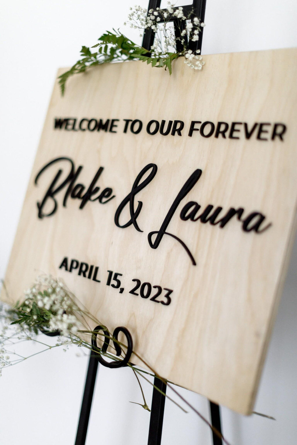 The Waterford Vale | 3D Wood Wedding Welcome Sign by Small Town Timbers