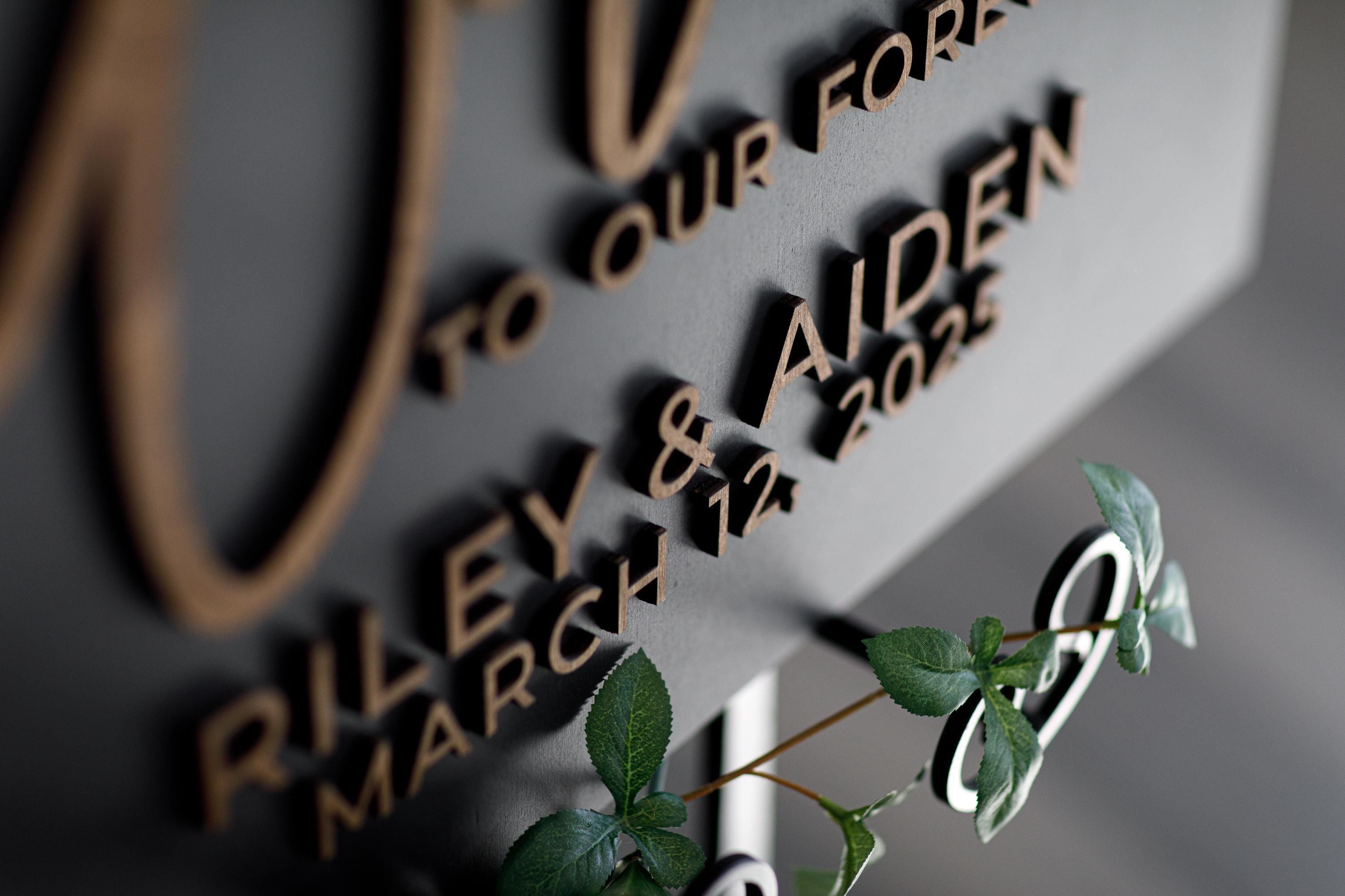 The Juliet | 3D Wood Wedding Welcome Sign by Small Town Timbers