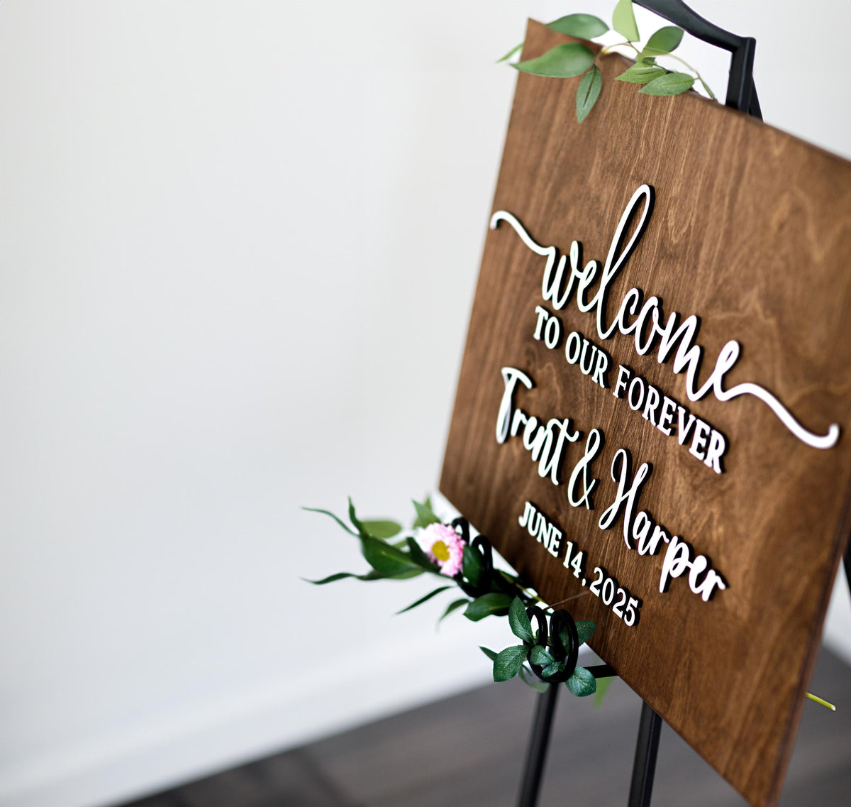The Lillian | 3D Wood Wedding Welcome Sign by Small Town Timbers