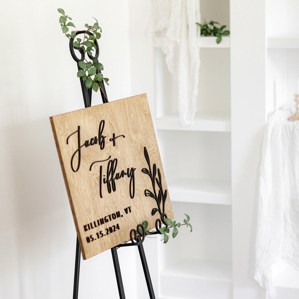 The Theodora | 3D Wood Wedding Welcome Sign by Small Town Timbers