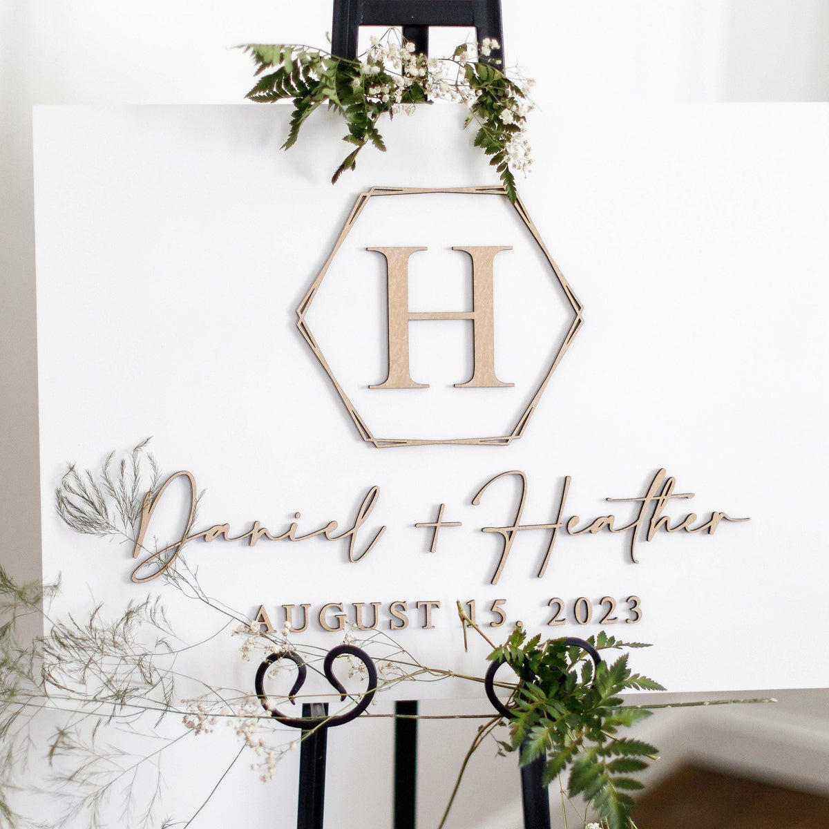 The Petal Arbor | 3D Wood Wedding Welcome Sign by Small Town Timbers