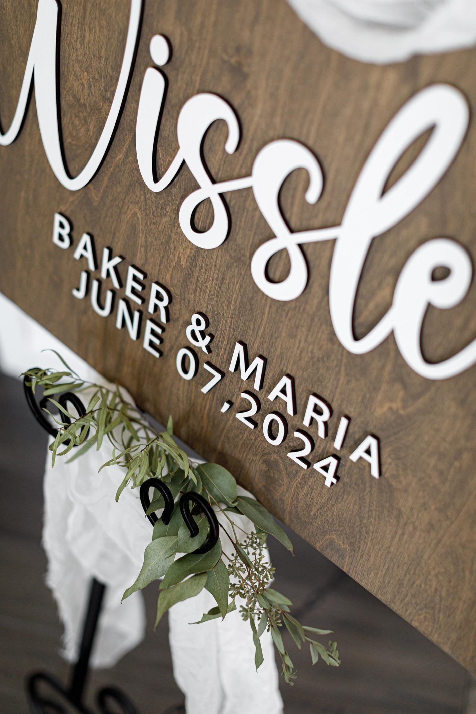The Noelle | 3D Wood Wedding Welcome Sign by Small Town Timbers