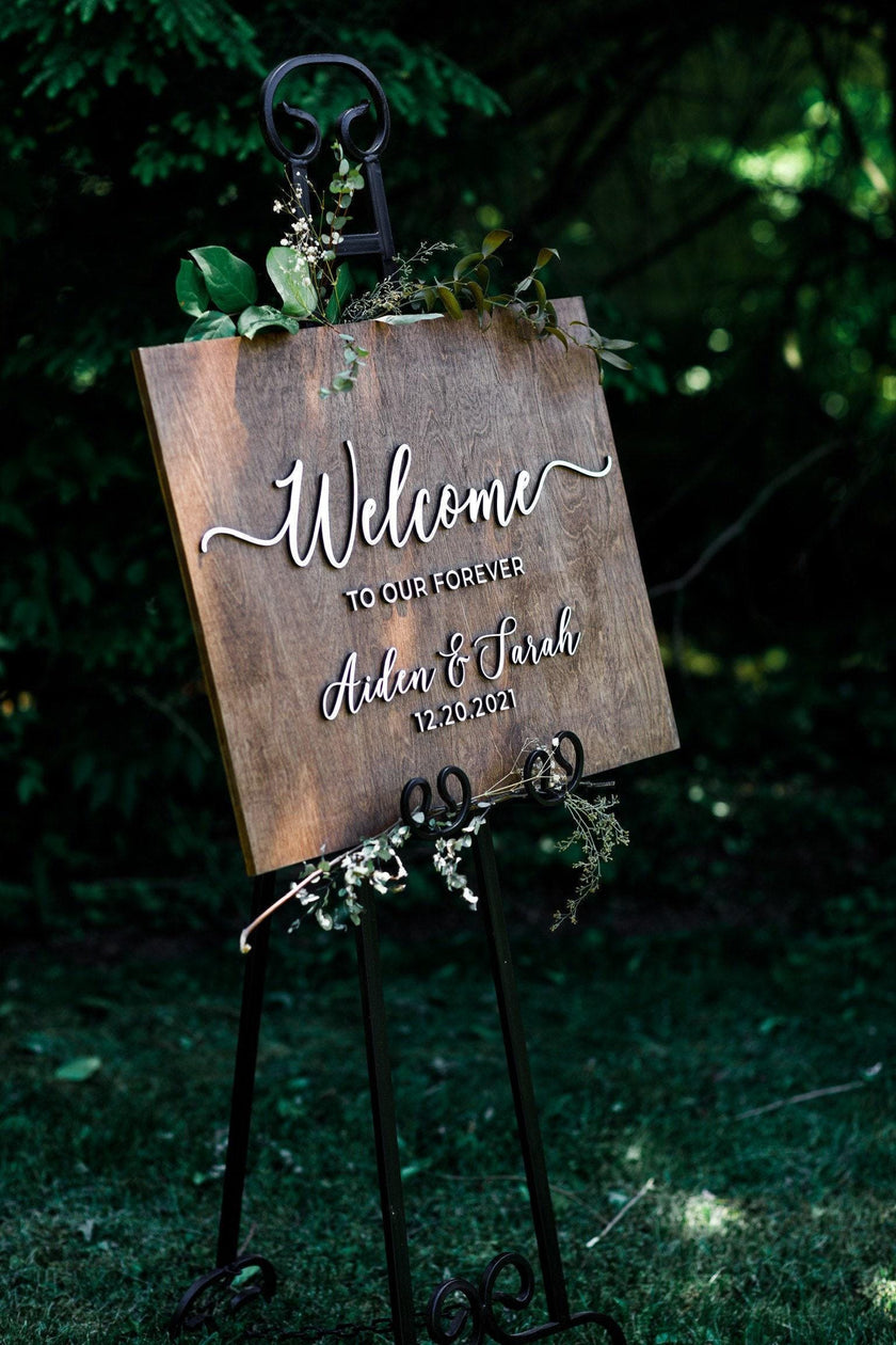 The Briar Lane | 3D Wood Wedding Welcome Sign by Small Town Timbers