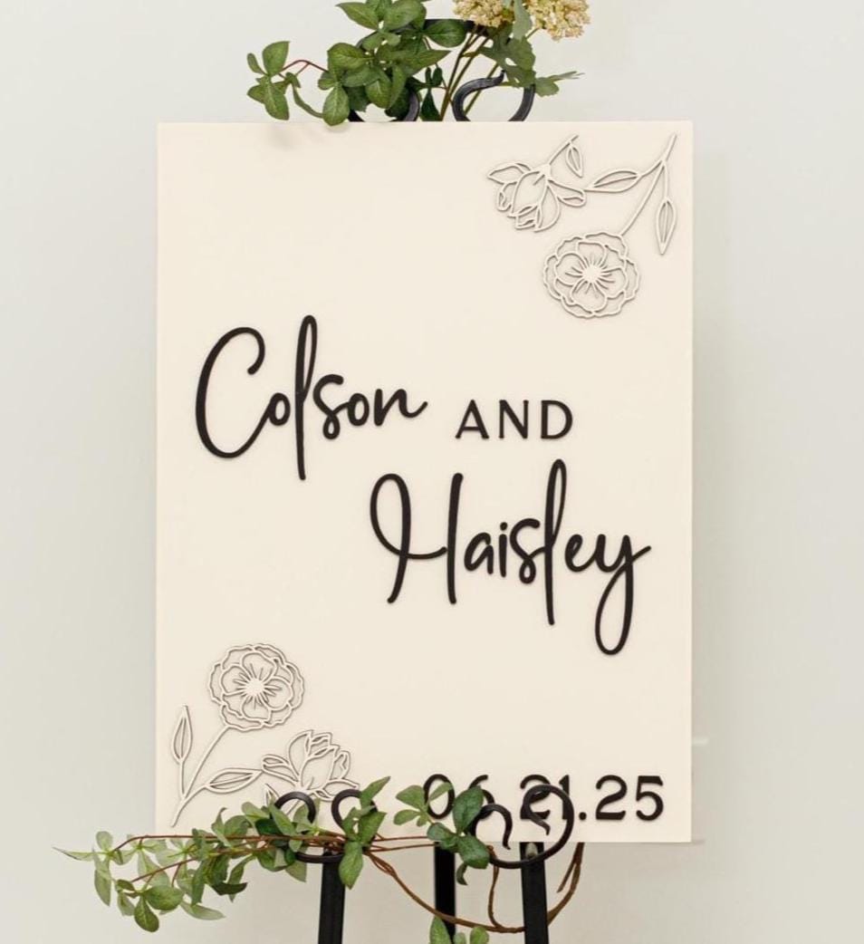 The Gregory | 3D Wood Wedding Welcome Sign by Small Town Timbers