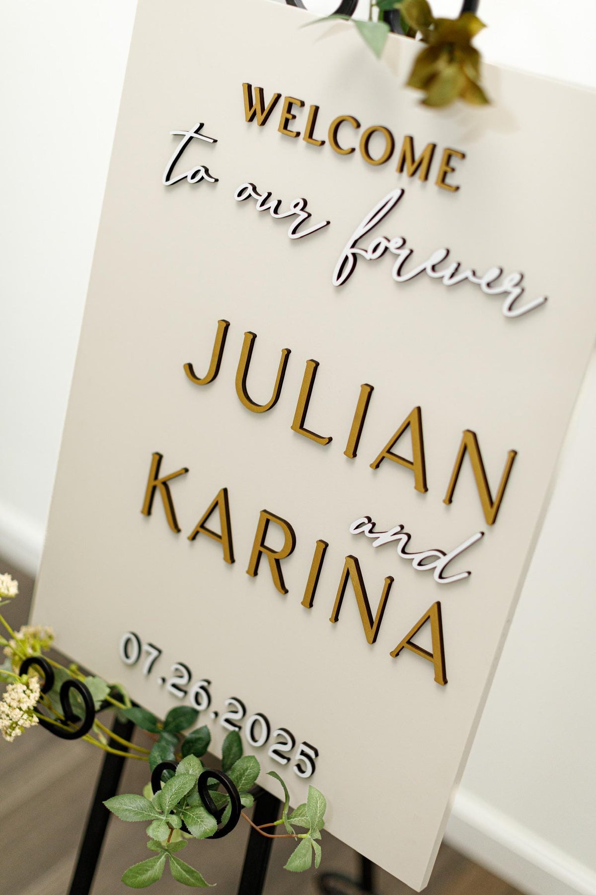 The Saffron | 3D Wood Wedding Welcome Sign by Small Town Timbers