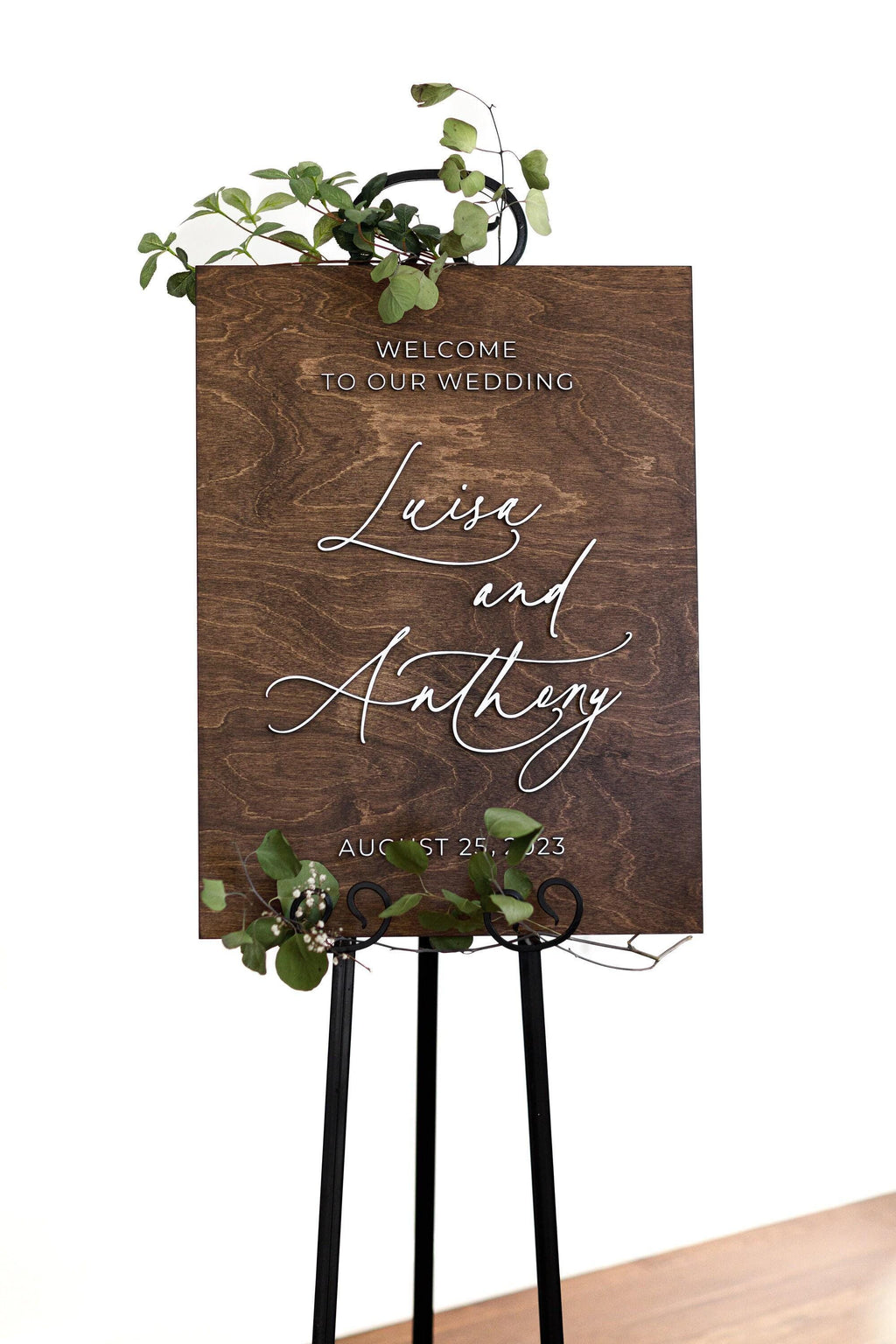 The Dew Walk | 3D Wood Wedding Welcome Sign by Small Town Timbers