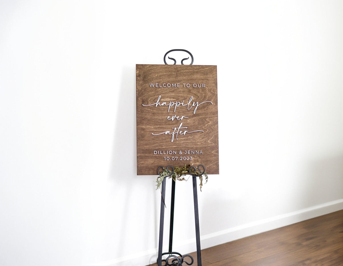 The Paisley | 3D Wood Wedding Welcome Sign by Small Town Timbers
