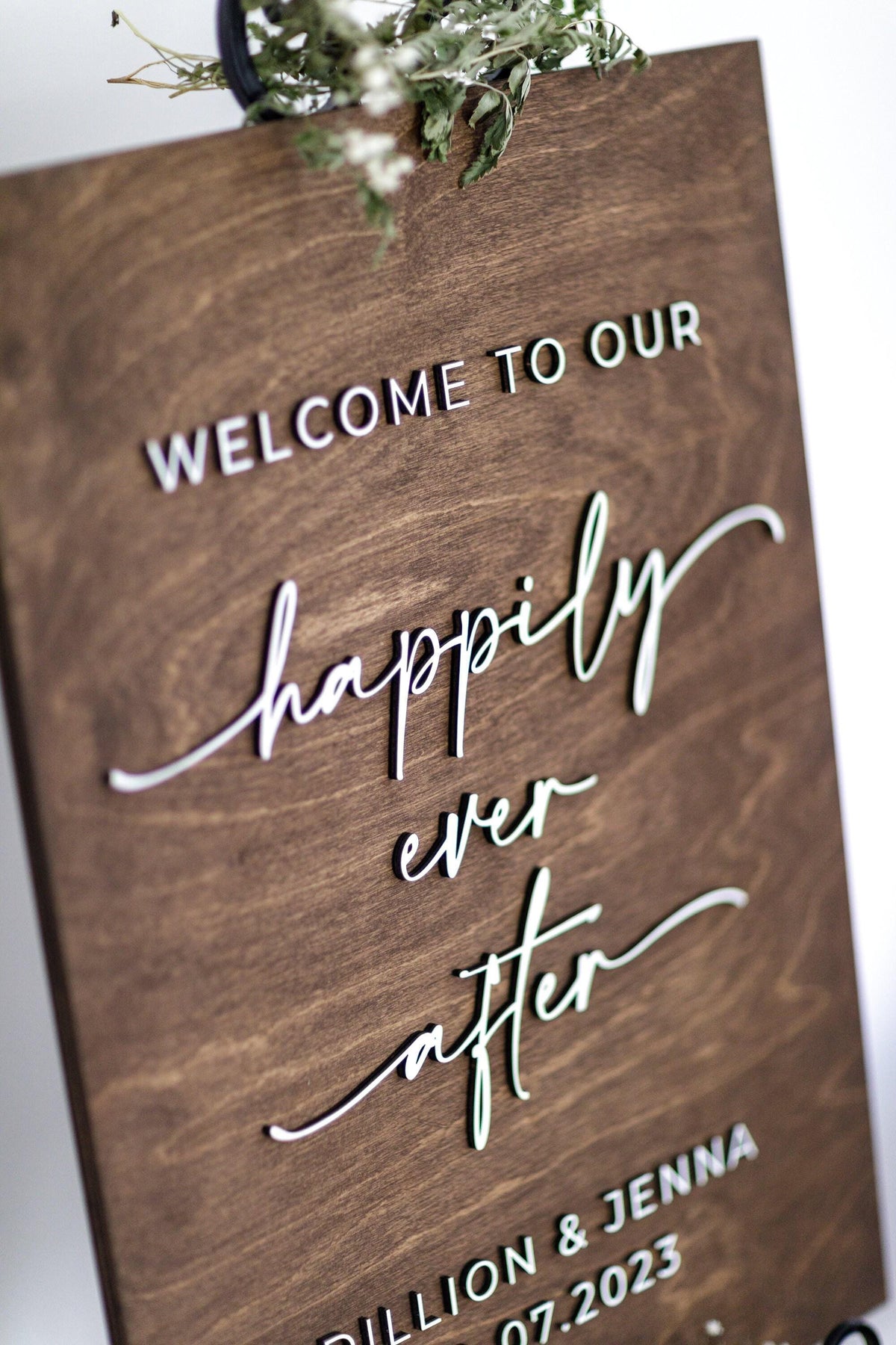 The Paisley | 3D Wood Wedding Welcome Sign by Small Town Timbers
