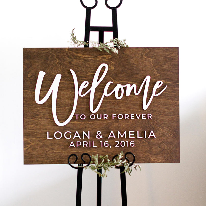 The Juliet | 3D Wood Wedding Welcome Sign by Small Town Timbers